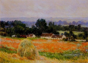  Giverny Oil Painting - Haystack at Giverny Claude Monet